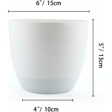GDRHVFD White Self-Irrigation Flower Box 15.5 13cm Plastic Round Set Of 4, Pot With Water Reserve And Water Level Indicator Pot With Watering System 5 GDRHVFD White Self-Irrigation Flower Box 15.5 13cm Plastic Round Set Of 4, Pot With Water Reserve And Water Level Indicator Pot With Watering System - Image 5