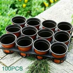 100 PCS Plastic Plant Pot 10cm Seed Pots Reusable Plastic Seedling Pots Nursery Pots For Garden Home -Dwarf Discovery shop 88884352 4