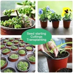 100 PCS Plastic Plant Pot 10cm Seed Pots Reusable Plastic Seedling Pots Nursery Pots For Garden Home -Dwarf Discovery shop 88884352 5