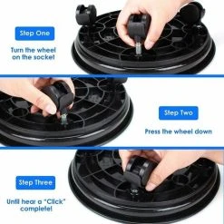 2 Pack Plant Caddy, 11.8" Round Potted Plant Stand On Wheels, Heavy Duty Flower Pot Rack On Rollers Dolly Trolley Saucer Tray Pallet With Universal Wheels For Indoor Outdoor Home Garden -Dwarf Discovery shop 90271364 5