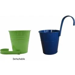 LITZEE Flower Pot Iron/Metal Hanging Flower Pot For 8 Pots Balcony Garden Wall Metal Bucket Hanging Rack Gift Detachable Style 7 LITZEE Flower Pot Iron/Metal Hanging Flower Pot For 8 Pots Balcony Garden Wall Metal Bucket Hanging Rack Gift Detachable Style -Dwarf Discovery shop 90639526 3
