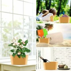 LITZEE Flower Pot Metal Hanging Flower Pots, Detachable Hook, Balcony Or Garden Planter 27x 21 X 14.5 Cm Yellow 9 LITZEE Flower Pot Metal Hanging Flower Pots, Detachable Hook, Balcony Or Garden Planter 27x 21 X 14.5 Cm Yellow -Dwarf Discovery shop 90639585 5