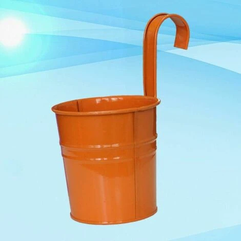 Metal Hanging Flower Pot For Balcony, Fence, Garden House 4 Metal Hanging Flower Pot For Balcony, Fence, Garden House - Image 4
