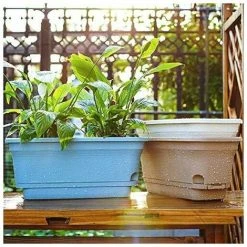 40cm Self-Watering Flower Pot Rectangle Plastic Planters Modern Decorative Flower Pot For All Plants Flowers Herbs - Blue Set Of 2 9 40cm Self-Watering Flower Pot Rectangle Plastic Planters Modern Decorative Flower Pot For All Plants Flowers Herbs - Blue Set Of 2 -Dwarf Discovery shop 91174041 5