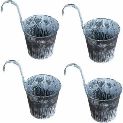 Unloading Hook Simulation Pots Flower Pot Garden Hanging Balcony Plant Metal Iron Potted Planter For Home Office Desktop Decor