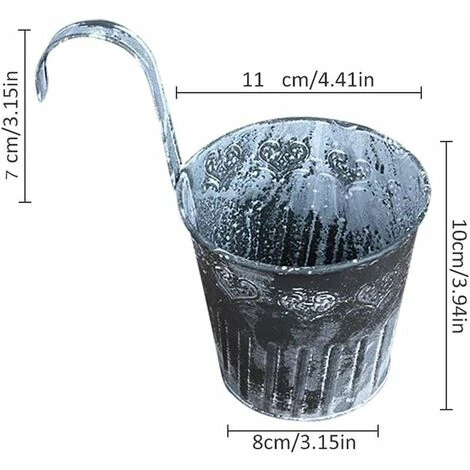 Unloading Hook Simulation Pots Flower Pot Garden Hanging Balcony Plant Metal Iron Potted Planter For Home Office Desktop Decor 3 Unloading Hook Simulation Pots Flower Pot Garden Hanging Balcony Plant Metal Iron Potted Planter For Home Office Desktop Decor - Image 3