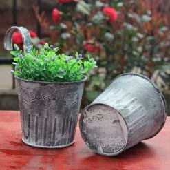 Unloading Hook Simulation Pots Flower Pot Garden Hanging Balcony Plant Metal Iron Potted Planter For Home Office Desktop Decor 8 Unloading Hook Simulation Pots Flower Pot Garden Hanging Balcony Plant Metal Iron Potted Planter For Home Office Desktop Decor -Dwarf Discovery shop 93941333 4