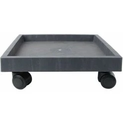 Square Plant Caddy Wheeled Plant Pot Tray Detachable Planter Trolley Casters Rolling Tray Coaster Garden Moving Plants Pot Saucer (Gray)