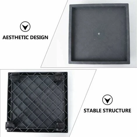 Square Plant Caddy Wheeled Plant Pot Tray Detachable Planter Trolley Casters Rolling Tray Coaster Garden Moving Plants Pot Saucer (Gray) 3 Square Plant Caddy Wheeled Plant Pot Tray Detachable Planter Trolley Casters Rolling Tray Coaster Garden Moving Plants Pot Saucer (Gray) - Image 3