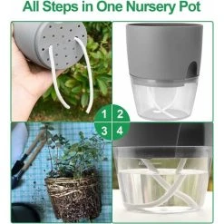 Window Sill Herb Pot Kitchen Set 5 Herbs Set For Kitchen, 15.3/10.5/8.2cm, For Fresh Kitchen Herbs, Gray -Dwarf Discovery shop 94518224 5