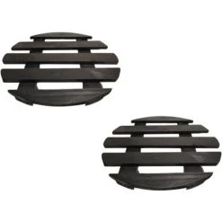 Pack Of 2 35cm Black Round Garden Plant Pot Flower Trolley Stand On Wheels