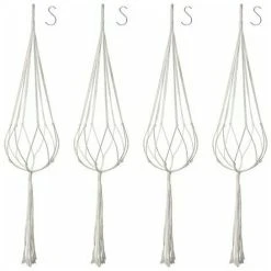 Pieces Macrame Flower Basket Cotton Rope Hanging Planter With 4 Hooks, Hand-Woven Braided Hanging Flower Pot For Indoor Outdoor Ceiling Balconies Garden Decor Wall Decoration (Beige, 100cm) 8 Pieces Macrame Flower Basket Cotton Rope Hanging Planter With 4 Hooks, Hand-Woven Braided Hanging Flower Pot For Indoor Outdoor Ceiling Balconies Garden Decor Wall Decoration (Beige, 100cm) -Dwarf Discovery shop 95584074 4