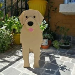 Cute Cartoon Animals Wooden Dog Shape Plant Pot Garden Decorated Golden Retriever Planter (Multicolor) -Dwarf Discovery shop 96000360 4