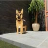 Cute Cartoon Animals Wooden Dog Shape Plant Pot Garden Decorated German Shepherd Planter (Multicolor)