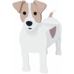 Cute Cartoon Animals Wooden Dog Shape Plant Pot Garden Decorated Jack Russell Planter (Cool White) -Dwarf Discovery shop 96004706 3