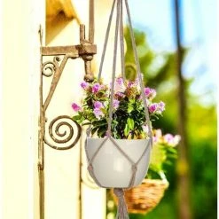 Set Of 4 Hanging Rope Macrame Plant Pot Holder Hanging Plant Hanger Indoor Outdoor Garden Decoration With - 2 Pieces 105 Cm And 2 Pieces 90 Cm, 4 Feet -Dwarf Discovery shop 96243738 4