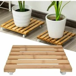 Alternative view of Square Planter Tray, 360° Rotatable Plant Roll Holder, Detachable Time Saving 25X25 Outdoor For Flower Pot