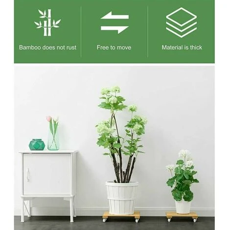Square Planter Tray, 360° Rotatable Plant Roll Holder, Detachable Time Saving 25X25 Outdoor For Flower Pot 4 Square Planter Tray, 360° Rotatable Plant Roll Holder, Detachable Time Saving 25X25 Outdoor For Flower Pot - Image 4