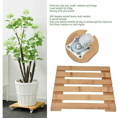Square Planter Tray, 360° Rotatable Plant Roll Holder, Detachable Time Saving 25X25 Outdoor For Flower Pot 5 Square Planter Tray, 360° Rotatable Plant Roll Holder, Detachable Time Saving 25X25 Outdoor For Flower Pot - Image 5