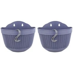 Balcony Plastic Resin Wall Hanging Flower Pot Green