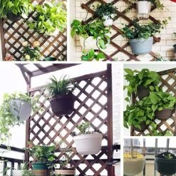 Balcony Plastic Resin Wall Hanging Flower Pot Green -Dwarf Discovery shop 97380571 5