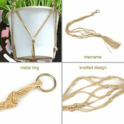 Set Of 4 Macrame Plant Hanger Rope Plant Pot Holder Hanging Plant Hanger Indoor Outdoor Garden Decoration With - 2 Pieces 105cm And 2 Pieces 90cm, 4 Feet -Dwarf Discovery shop 97814029 3