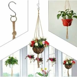 3 Pcs Plant Hanger, Jute Flower Pot Hangers Macrame Plant Holders With Key Chain For Indoor Outdoor Decoration 8 3 Pcs Plant Hanger, Jute Flower Pot Hangers Macrame Plant Holders With Key Chain For Indoor Outdoor Decoration -Dwarf Discovery shop 97928045 4