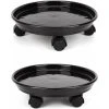 2 Pack Plant Caddy,Round Flower Pot Potted Plant Stand On Wheels,Heavy Duty Rack On Wheels Dolly Trolley Saucer Tray Pallet With Universal Casters For Indoor Or Outdoor