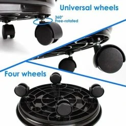 2 Pack Plant Caddy,Round Flower Pot Potted Plant Stand On Wheels,Heavy Duty Rack On Wheels Dolly Trolley Saucer Tray Pallet With Universal Casters For Indoor Or Outdoor 8 2 Pack Plant Caddy,Round Flower Pot Potted Plant Stand On Wheels,Heavy Duty Rack On Wheels Dolly Trolley Saucer Tray Pallet With Universal Casters For Indoor Or Outdoor -Dwarf Discovery shop 97928568 4