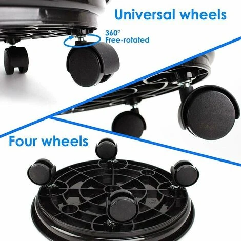 2 Pack Plant Caddy,Round Flower Pot Potted Plant Stand On Wheels,Heavy Duty Rack On Wheels Dolly Trolley Saucer Tray Pallet With Universal Casters For Indoor Or Outdoor 4 2 Pack Plant Caddy,Round Flower Pot Potted Plant Stand On Wheels,Heavy Duty Rack On Wheels Dolly Trolley Saucer Tray Pallet With Universal Casters For Indoor Or Outdoor - Image 4