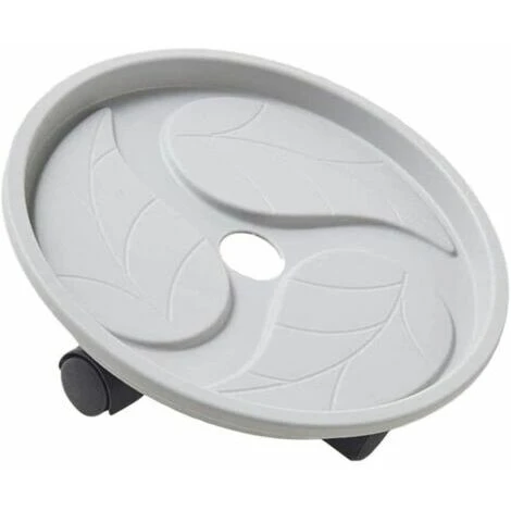 Round Movable Plant Caddy Planter, With Movable Casters, Movable Trolley Tray, Indoor Outdoor Flower Pot Stand, Grey,23.8cm 1 Round Movable Plant Caddy Planter, With Movable Casters, Movable Trolley Tray, Indoor Outdoor Flower Pot Stand, Grey,23.8cm